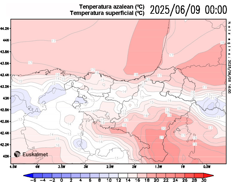 Temperatura en superficie